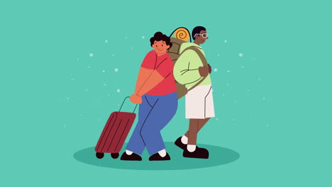 dos amigos viajando