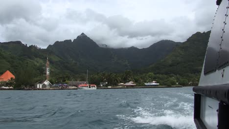 view of moorea island from the sea