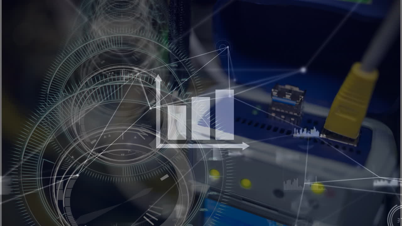animación de gráficos y redes de conexiones con el servidor de procesamiento de datos
