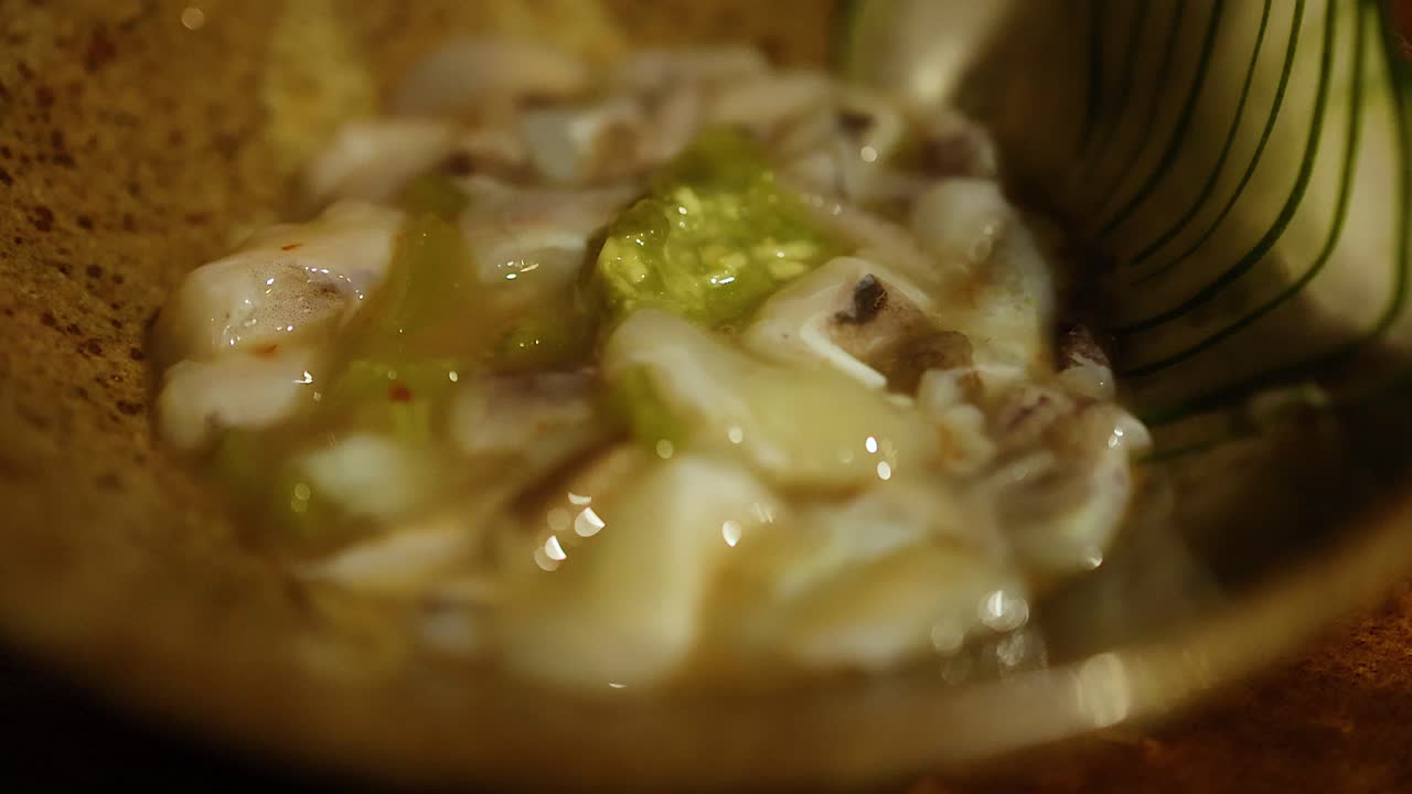 와사비 를 넣은 일본 요리 의 클로즈업