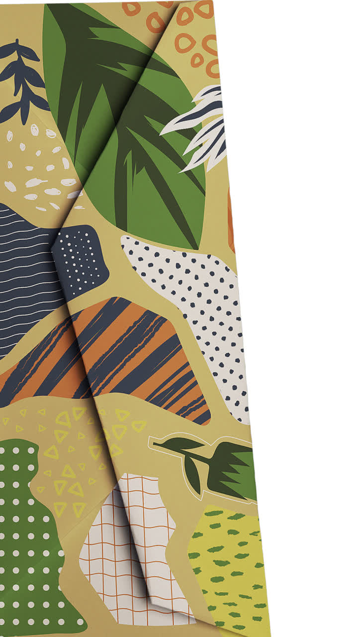 Abstract Pattern with Leaves and Shapes