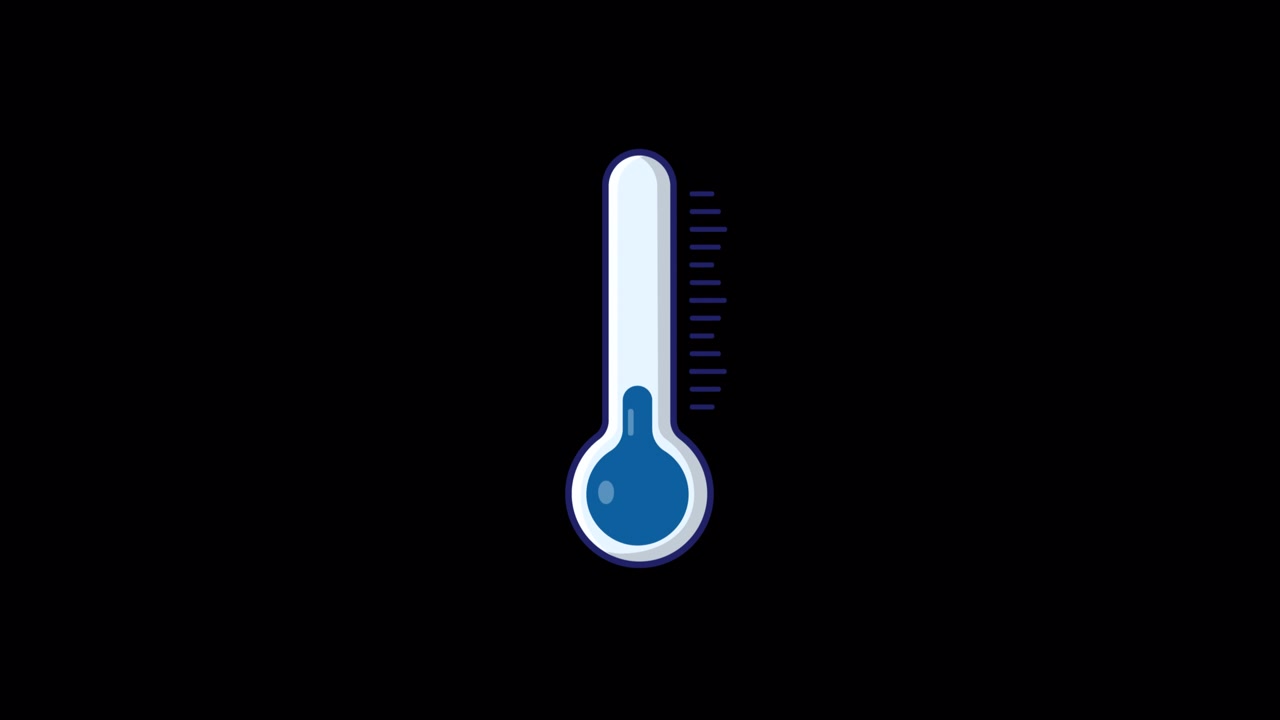 Animated Thermometer Showing Fluctuating Blue Temperature
