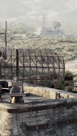 aerial view of a military radar tower