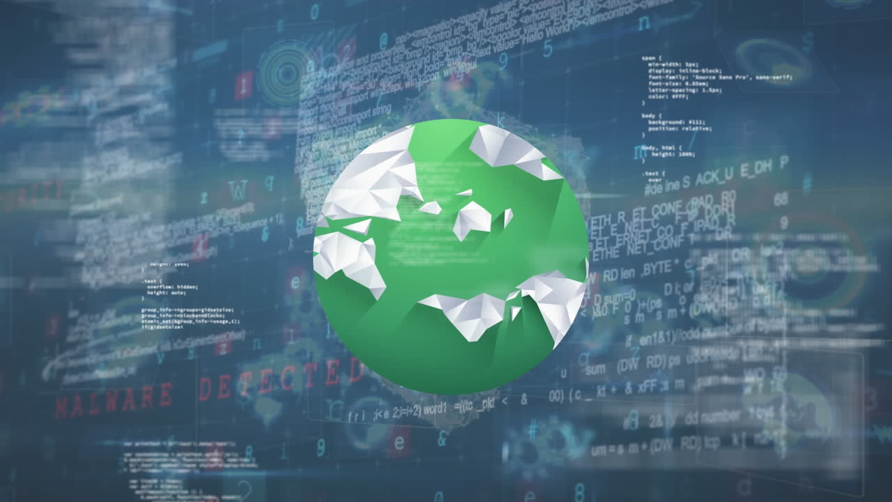 animazione dell'elaborazione dei dati in tutto il mondo