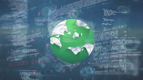 animation of data processing over globe