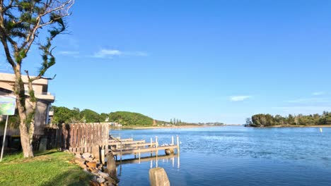 peaceful lake scene with seagulls flying