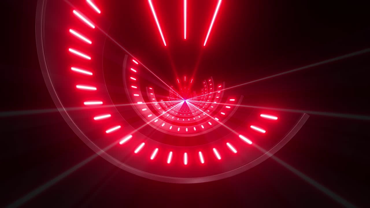 Red Neon Spiral Tunnel