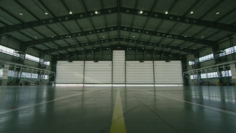 empty airplane hangar