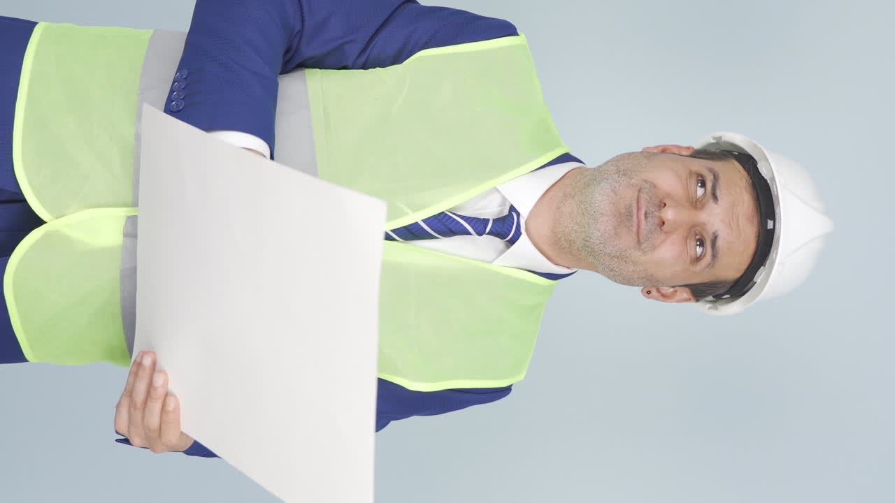 Vertical video of Engineer who doesn't like the project.