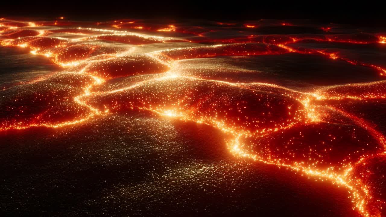 A Stunning Display of Flowing Lava: Capturing the Irresistible Beauty of Molten Rock Insidiously Glowing on Earth's Surface in a Mesmerizing Dance of Light and Heat