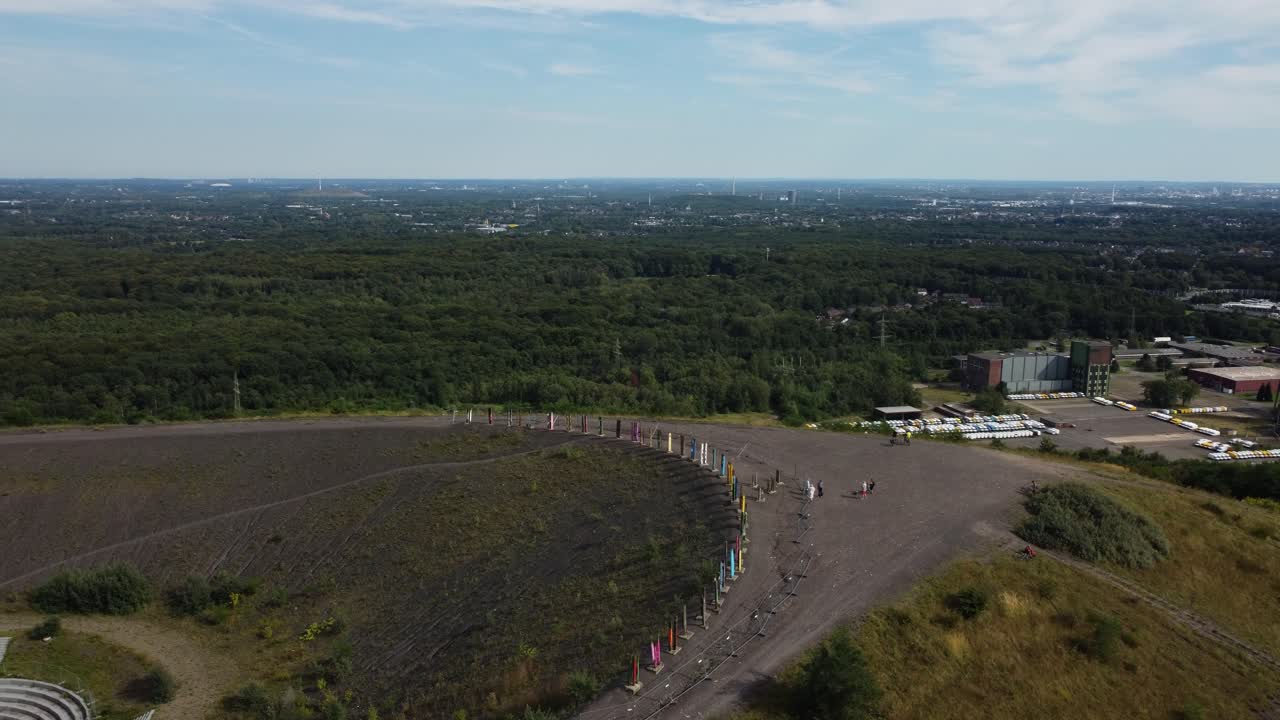 Aerial View of Urban Landscape with Forest and Cityscape