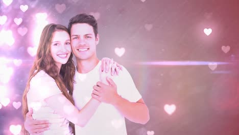 happy couple in love hugging