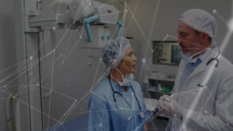 Animation-of-network-of-connections-over-diverse-surgeons-talking