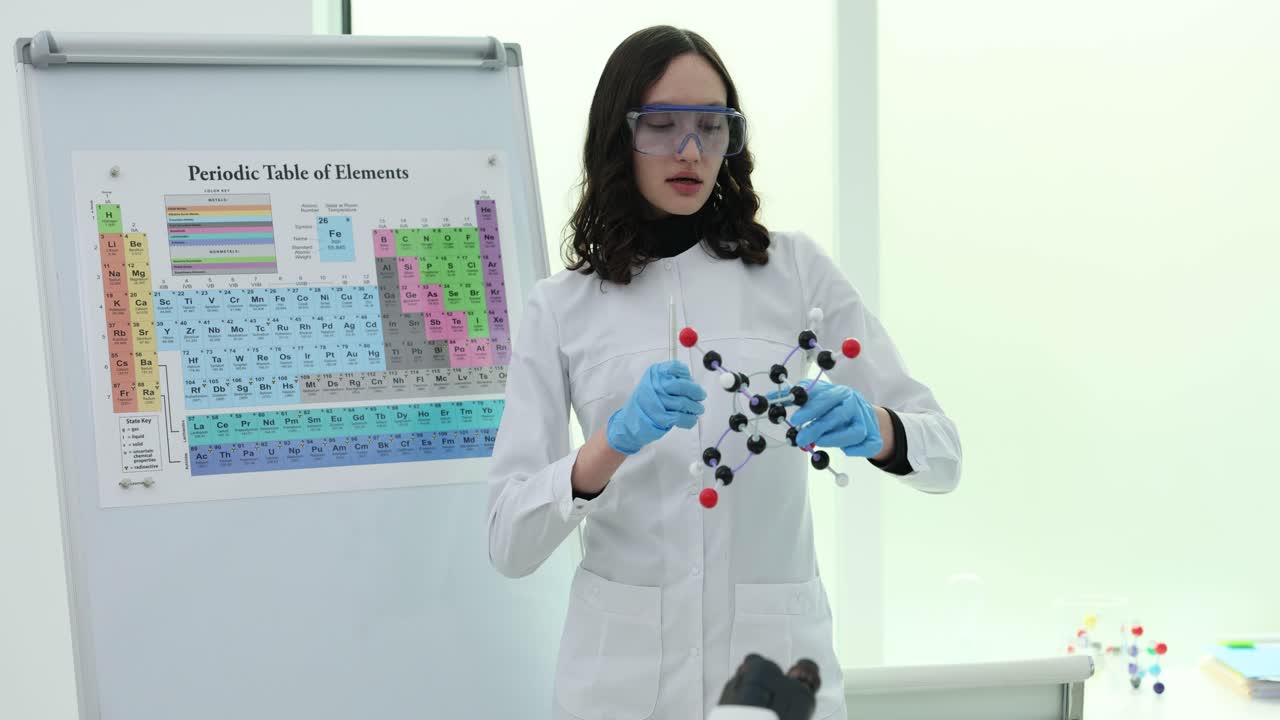 Scientist Explains Molecular Structure with Periodic Table
