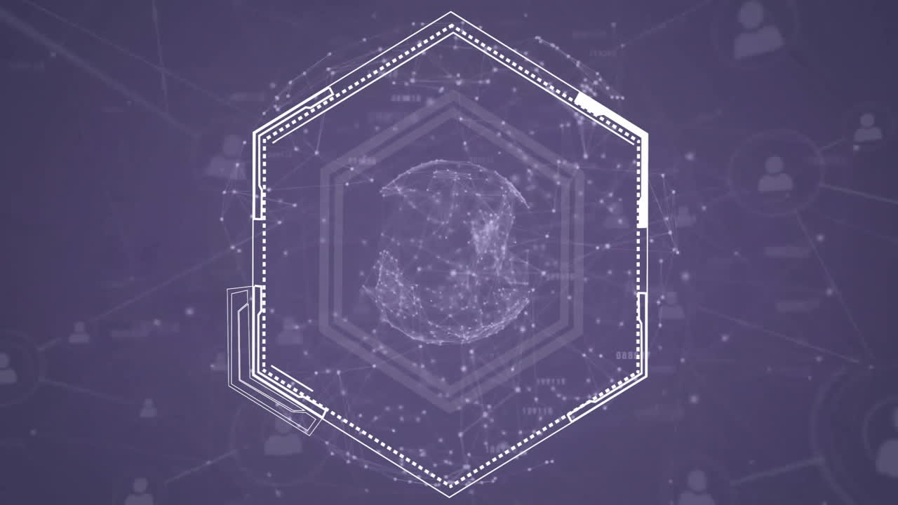 지구의 애니메이션, 데이터 처리, 스 스캔을 통해 연결 네트워크