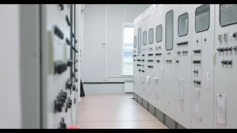 industrial control room with engineer