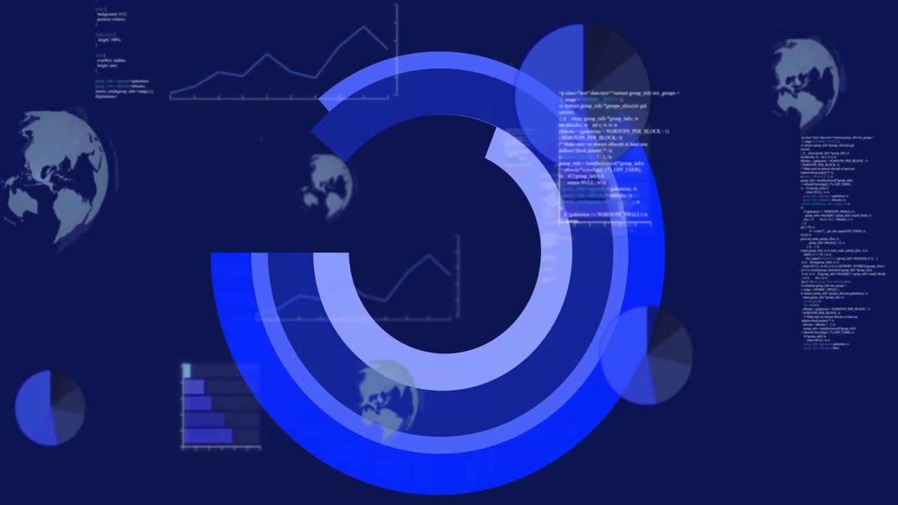 animación del procesamiento de datos y las estadísticas