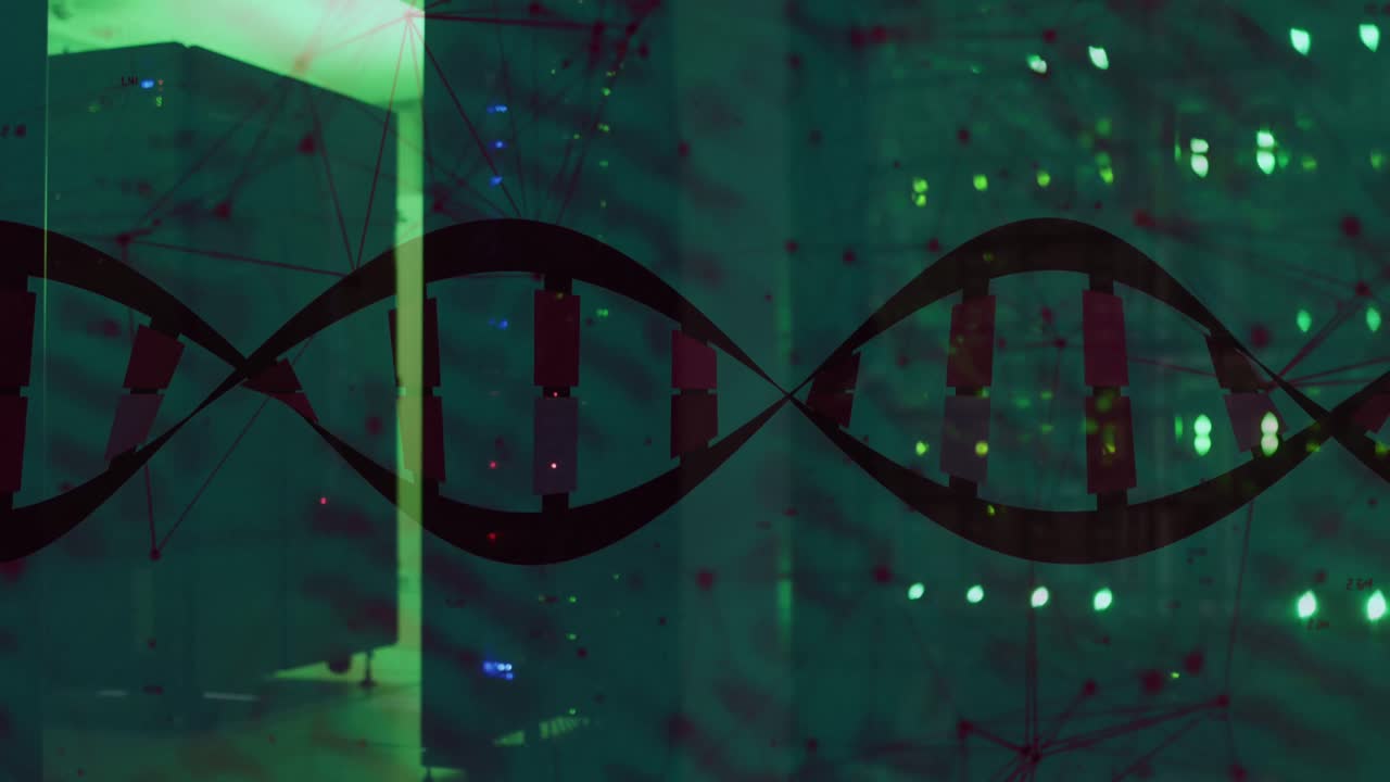 animación del procesamiento de datos médicos sobre un fondo oscuro