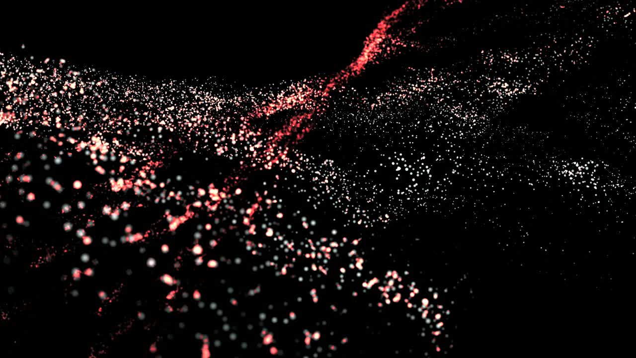 Red and White Rotating Glowing Particles Background 4k Animation Video.