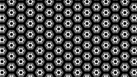 patrón de video gráfico 2d que se mueve hacia la parte inferior derecha con zoom, compuesto de diseños y formas con texturas multicolores.