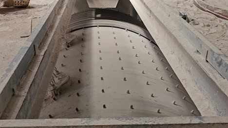 close-up view of an industrial roller mill