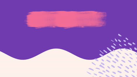 animation of pink and purple coloured pattern on white and purple background