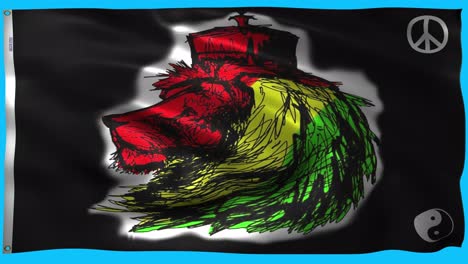 Una-Bandera-De-Un-León-Rastafari