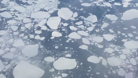 good aerial over the greenland ice sheet as it is breaking up due to global warming