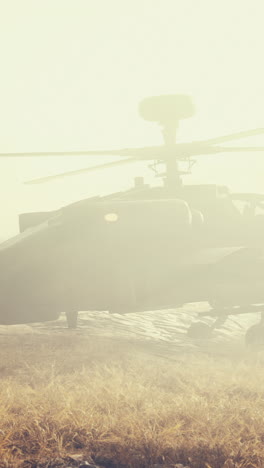 military helicopter in the desert