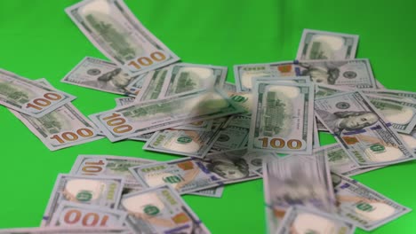 short film showing dollar's banknotes falling on green background. economy cash money concept. sweden.