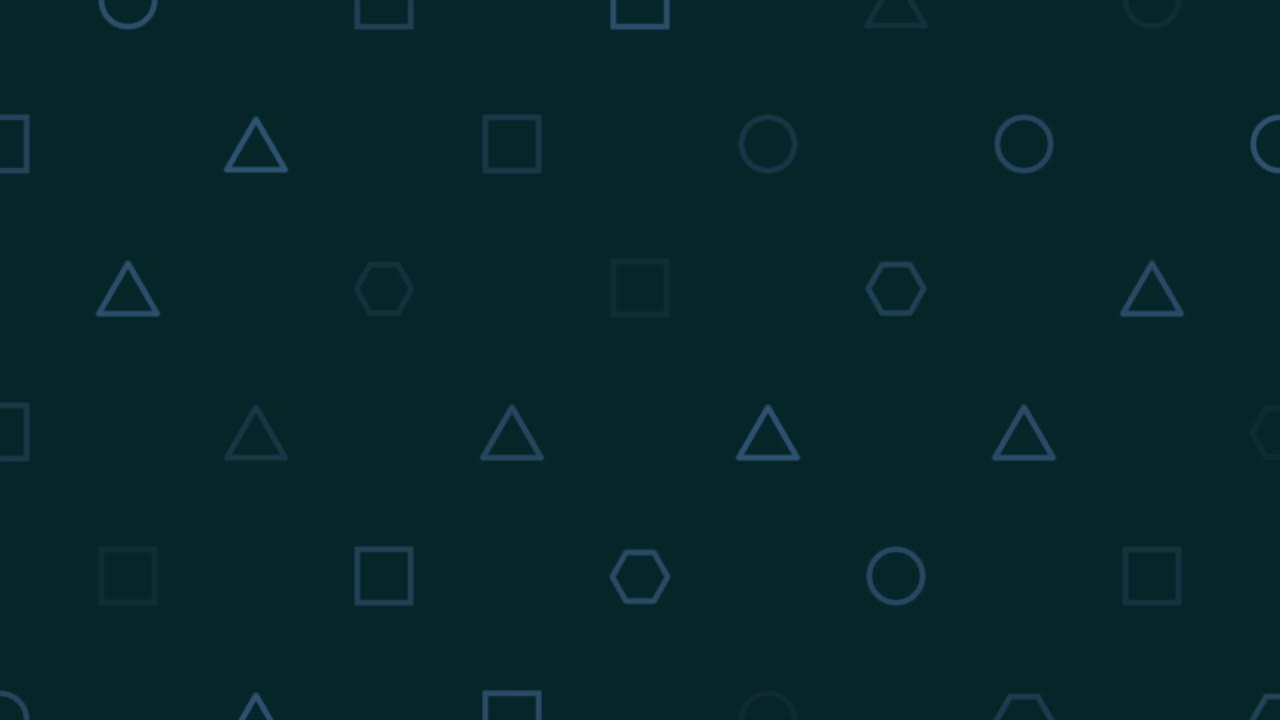 작은 기하학적 삼각형, 사각형 및 원 패턴