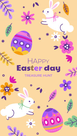 happy easter treasure hunt illustration