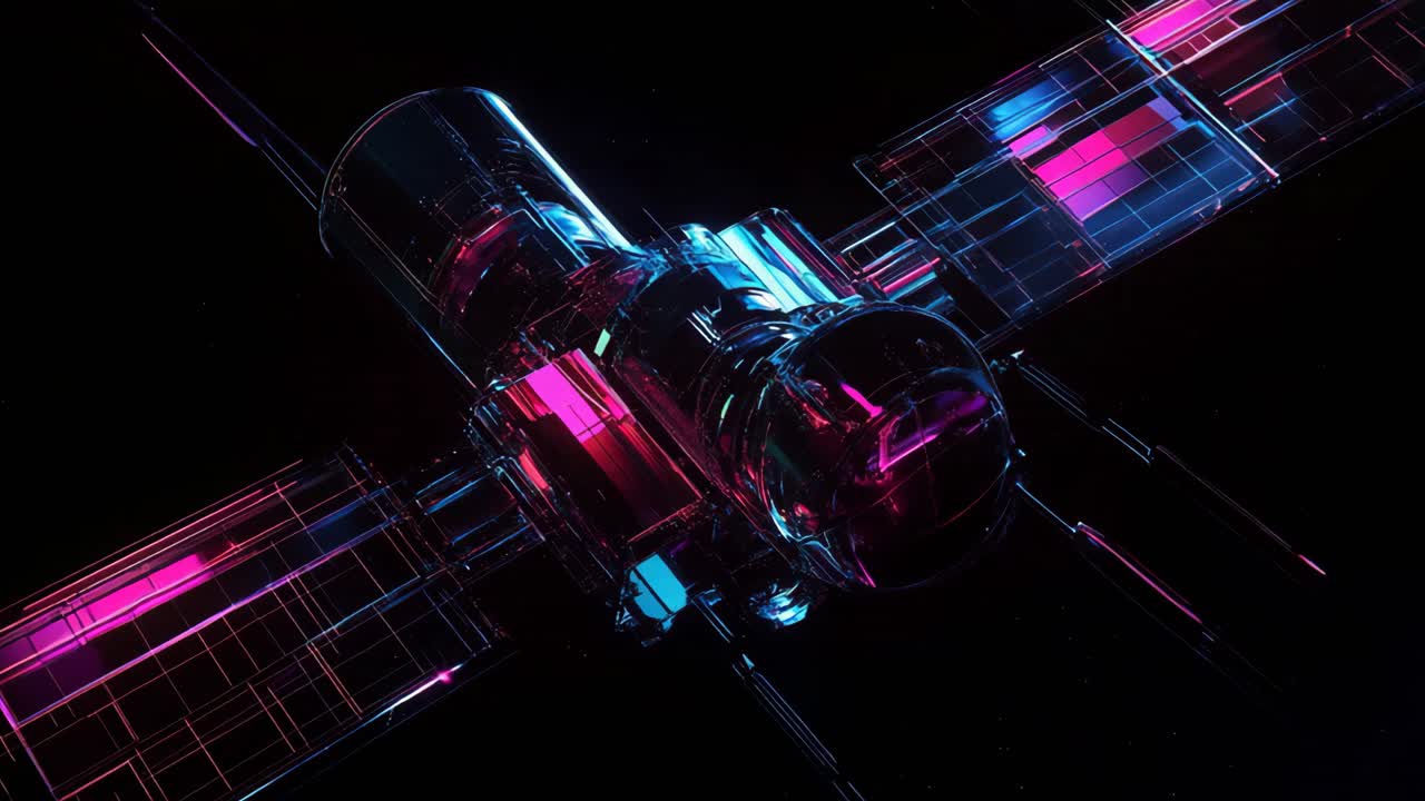 Futuristic Neon Space Station