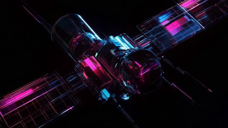 futuristic neon space station