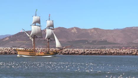 a tall master schooner sails on the high seas 7