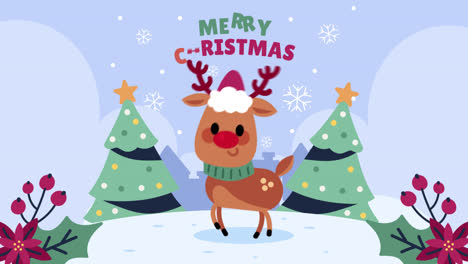 cute christmas reindeer card