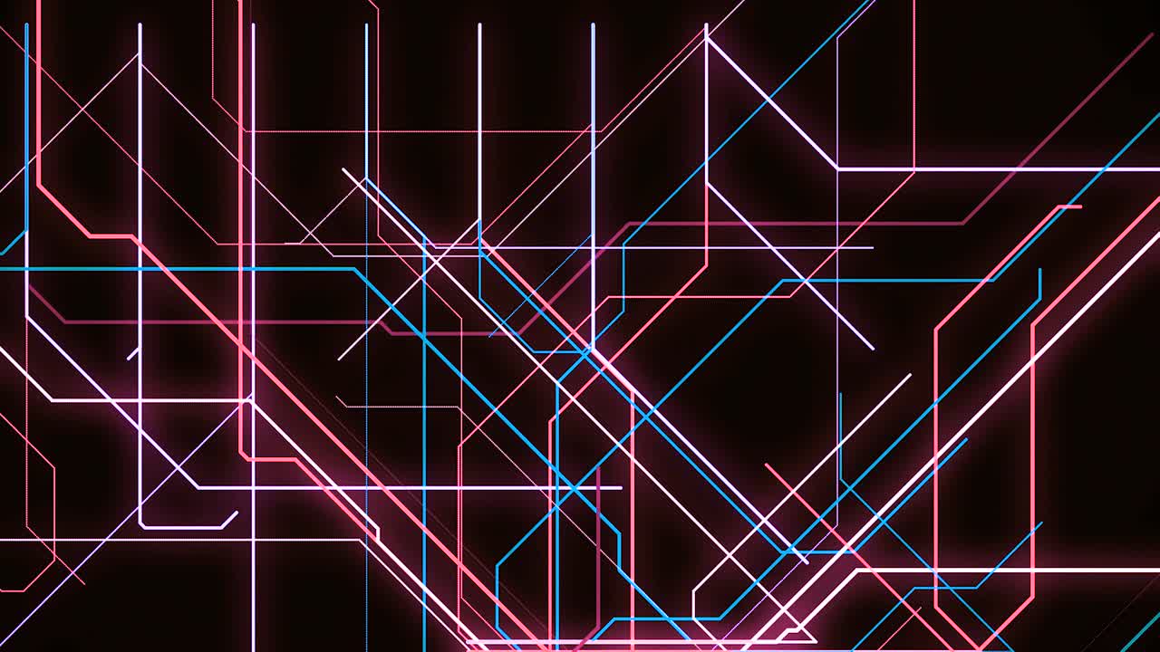 Abstract Glowing Circuit Lines