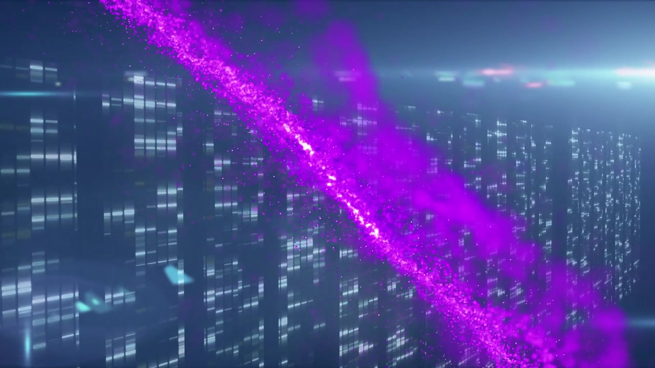 Animation of purple spots over light spots