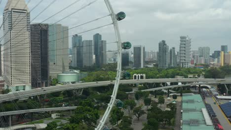 day time singapore famous flyer bay downtown aerial panorama 4k