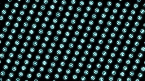 Neon Christmas Pattern Background of Snowflake in White and Black Looping animation