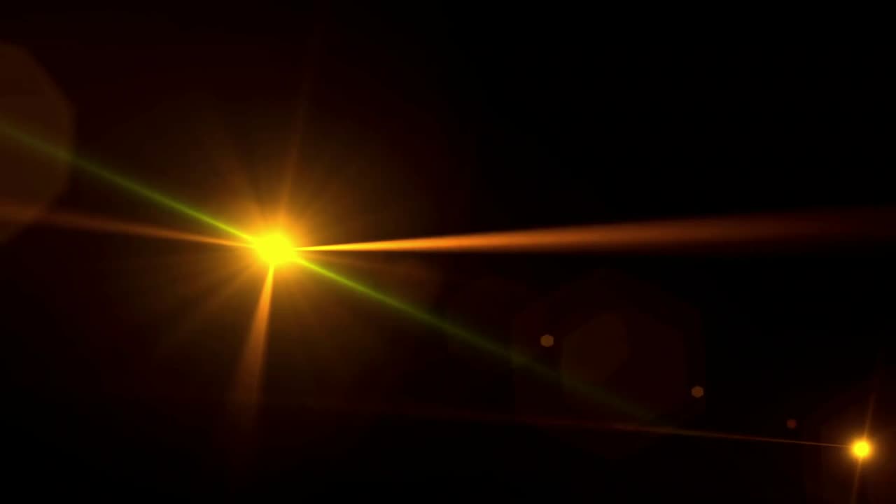 Effetto Lens Flare Luminoso Astratto su Sfondo Nero