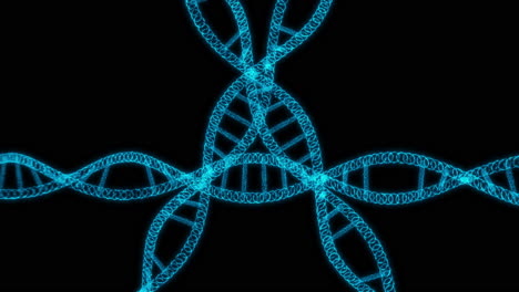 hologram dna strands forming 3 piece structure