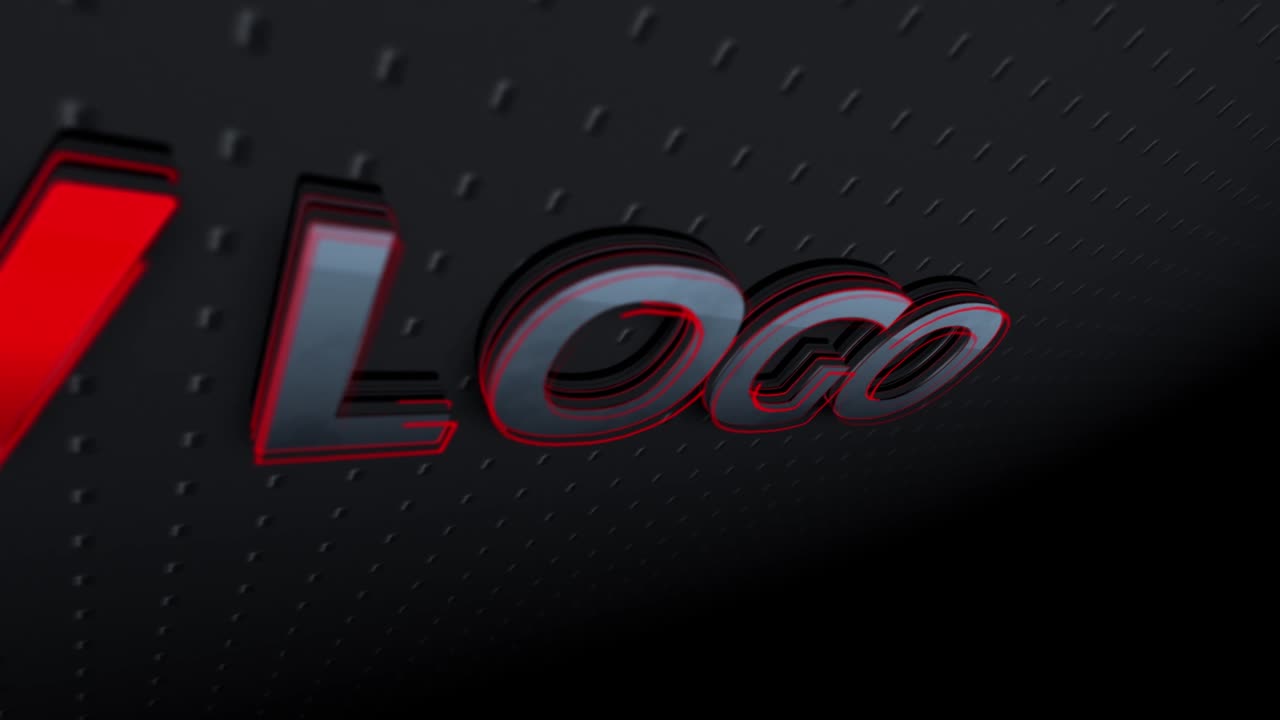 Moderna rivelazione di un logo animato in 3D su uno sfondo scuro e testurizzato.
