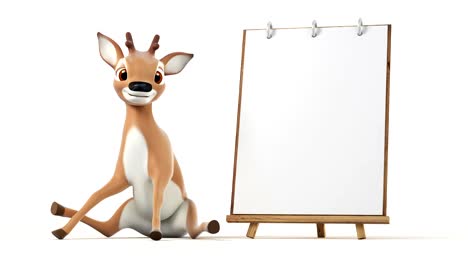 cute cartoon deer turns the page