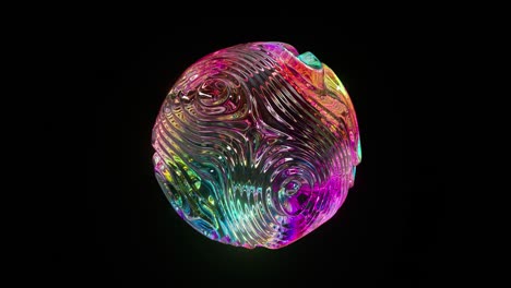 abstract iridescent glass sphere