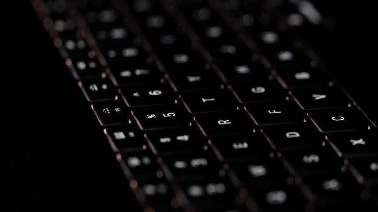Backlit Computer Keyboard in the Dark