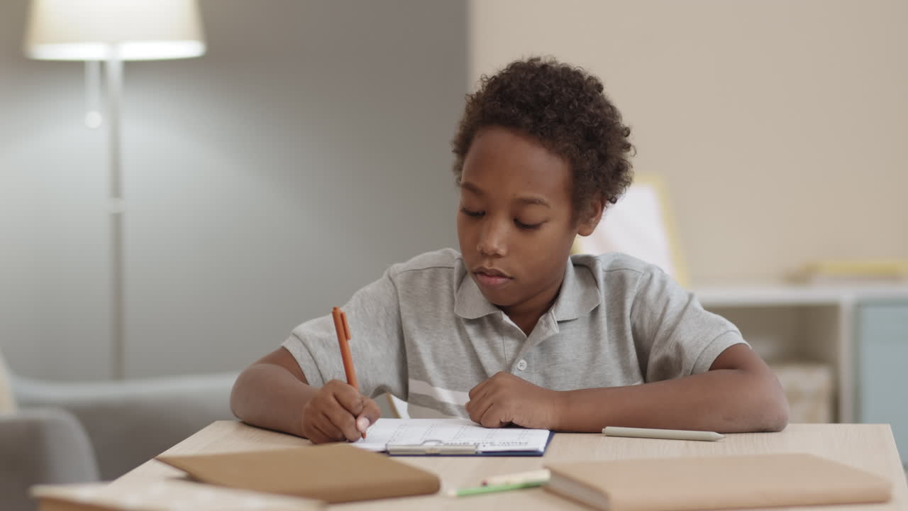 Child Doing Homework at Home