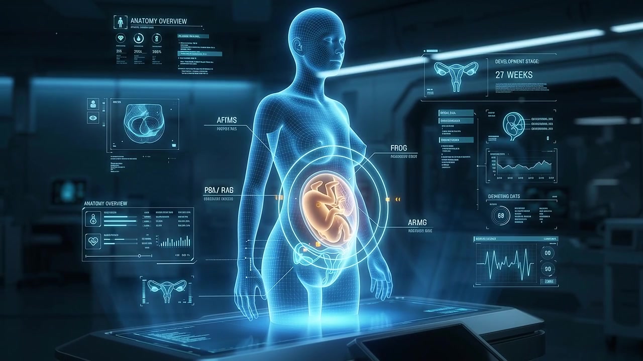 Holographic Medical Scan of Fetus in Uterus