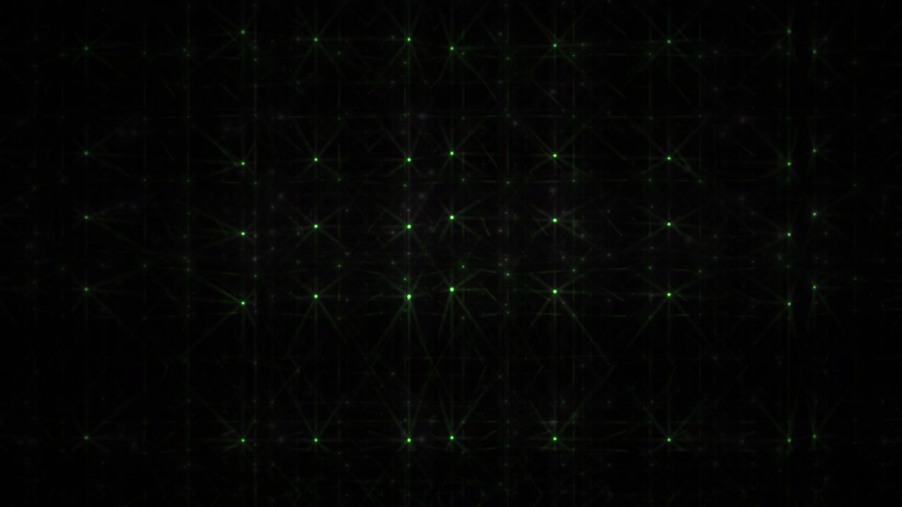 Dynamic Green Grid of Flashing Lights Abstract Background