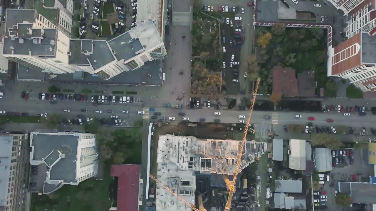 vista de ángulo alto de una cuadra de la ciudad